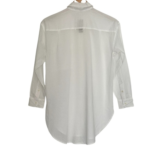 NEW J. CREW Button-up cotton voile shirt in white Semi Sheer Cover Up Size XXS - Picture 4 of 8